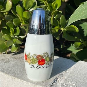 Vintage Corning Ware Milk Glass Spice of Life Le Sucrier Sugar Dispenser